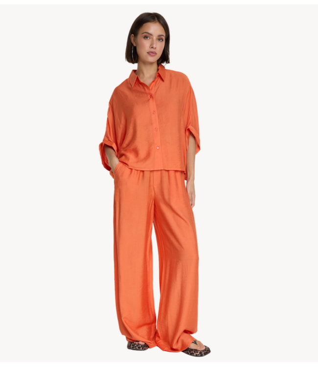 Alix The Label Blouse ladies woven irregular oversized blouse SOFT ORANGE