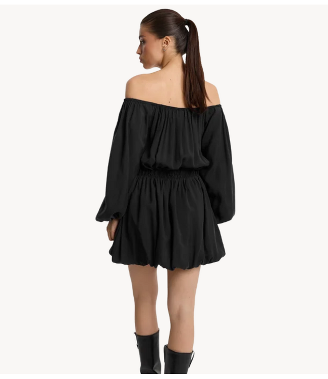 Alix The Label Jurk ladies woven modal balloon dress BLACK