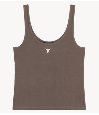 Alix The Label Top ladies knitted tank top BROWN