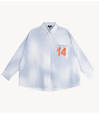 Alix The Label Blouse ladies woven faded stripe blouse SOFT BLUE
