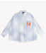 Alix The Label Blouse ladies woven faded stripe blouse SOFT BLUE