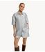 Refined Department Blouse ladies woven oversized short sleeve blouse ALANA silver