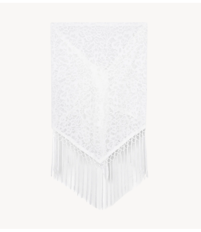 Refined Department Sjaal ladies knitted lace triangle scarf CARRY white