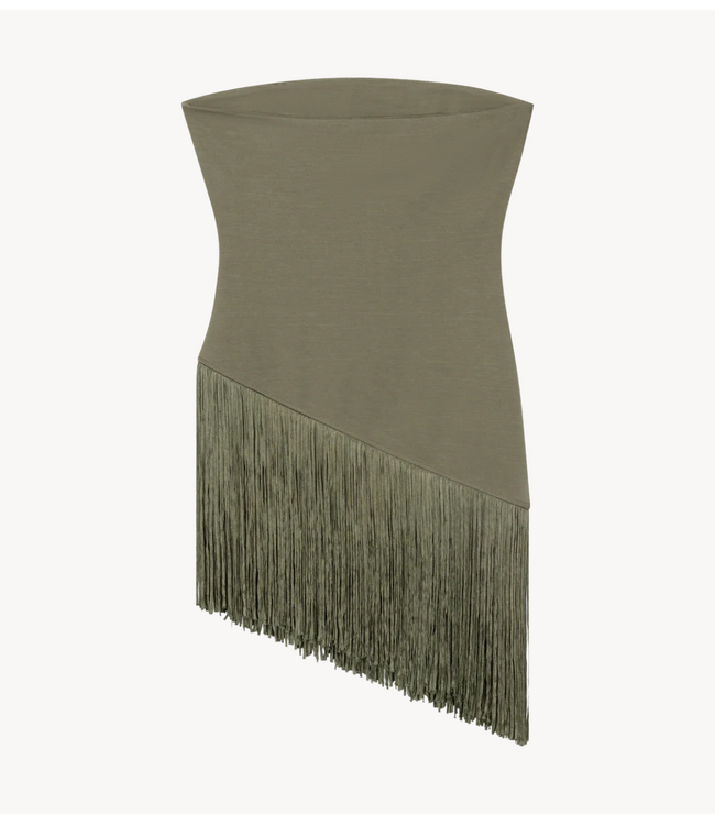 Refined Department Top ladies knitted strapless assymetric top FIE army