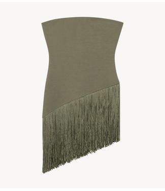 Refined Department Top ladies knitted strapless assymetric top FIE army