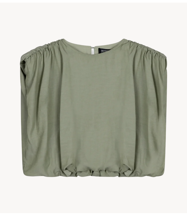 Refined Department Blouse ladies woven flowy cropped blouse LIV army