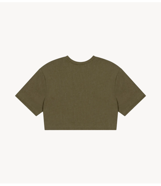 Refined Department Top ladies knitted oversized cropped shirt ANGIE army