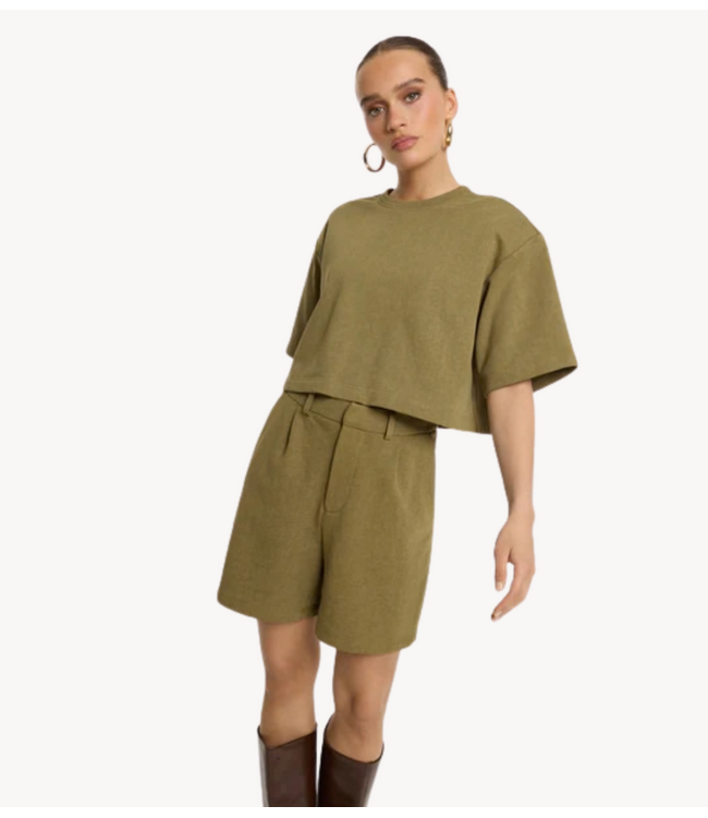 Refined Department Broek ladies knitted relaxed shorts PUMA army