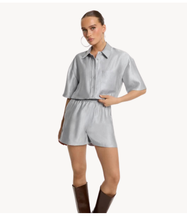 Refined Department Broek ladies woven relaxed shorts MONE silver