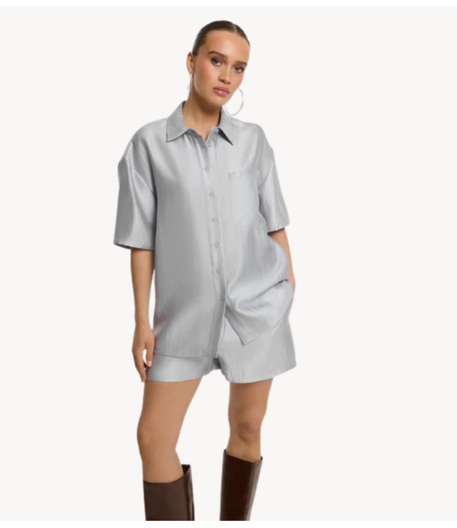 Refined Department Broek ladies woven relaxed shorts MONE silver