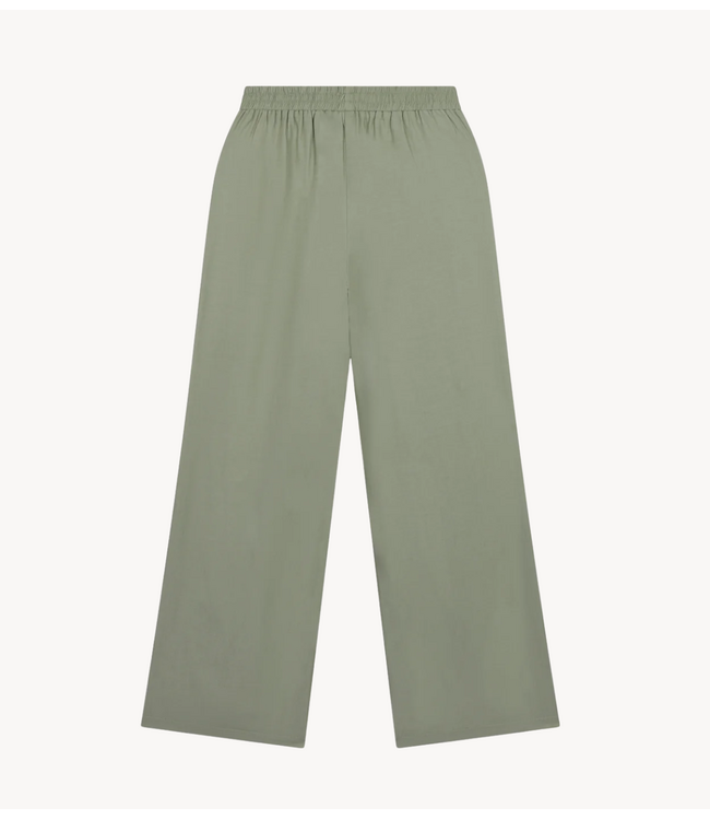 Refined Department Broek ladies woven flowy wide leg pants NOVA army