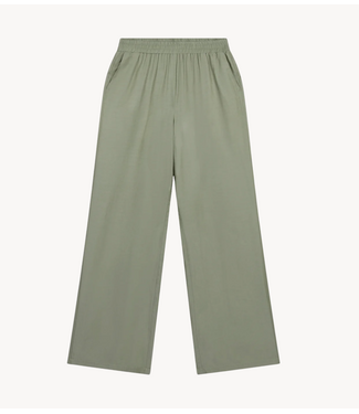 Refined Department Broek ladies woven flowy wide leg pants NOVA army