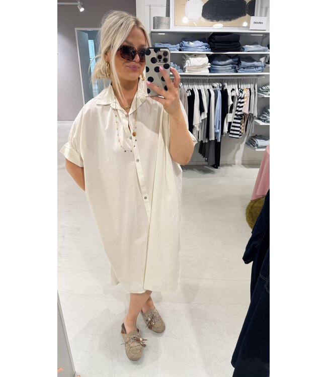 GUUS Fashion Jurk caftan dress cotton white