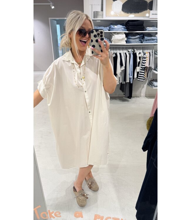 GUUS Fashion Jurk caftan dress cotton white