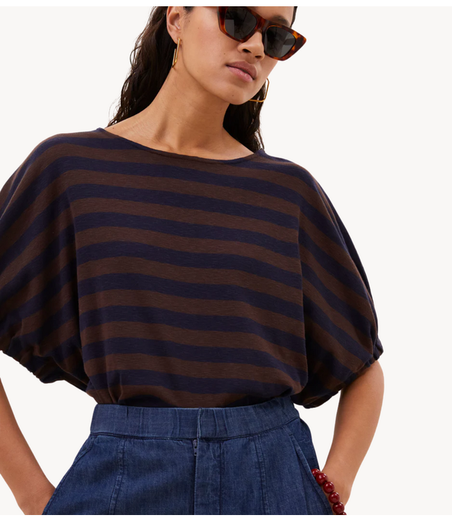 BY-BAR Top merle big stripe top coffee bean