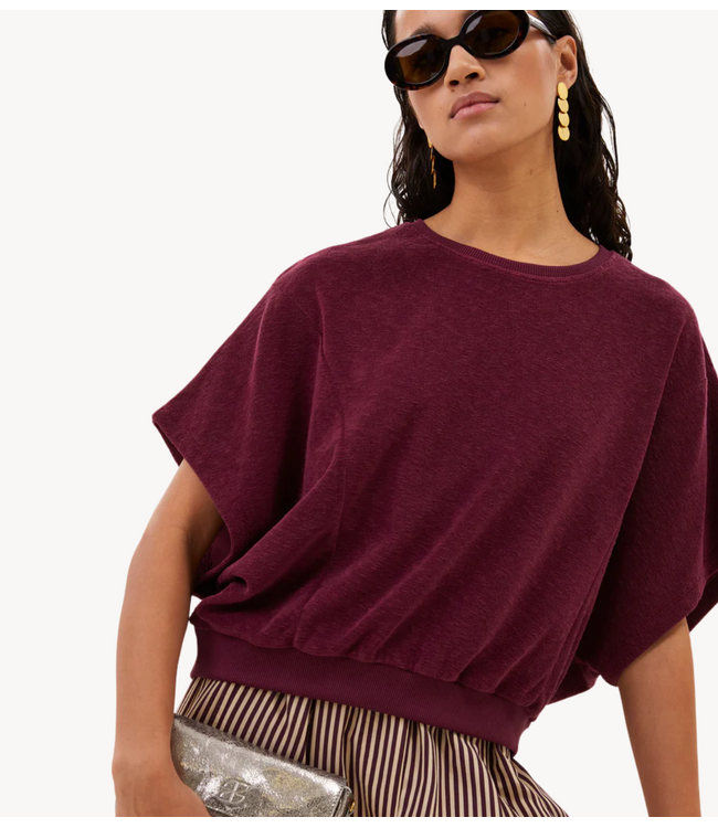 BY-BAR Top nuki slub top burgundy crush