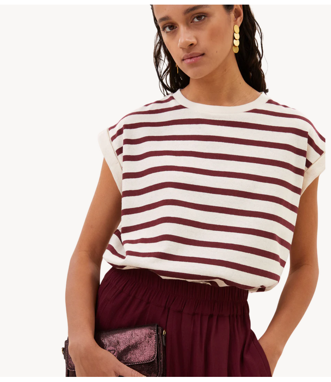 BY-BAR Top tobi stripe top grain wine stripe