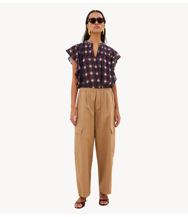 BY-BAR Blouse Danee ikat blouse wine ikat print