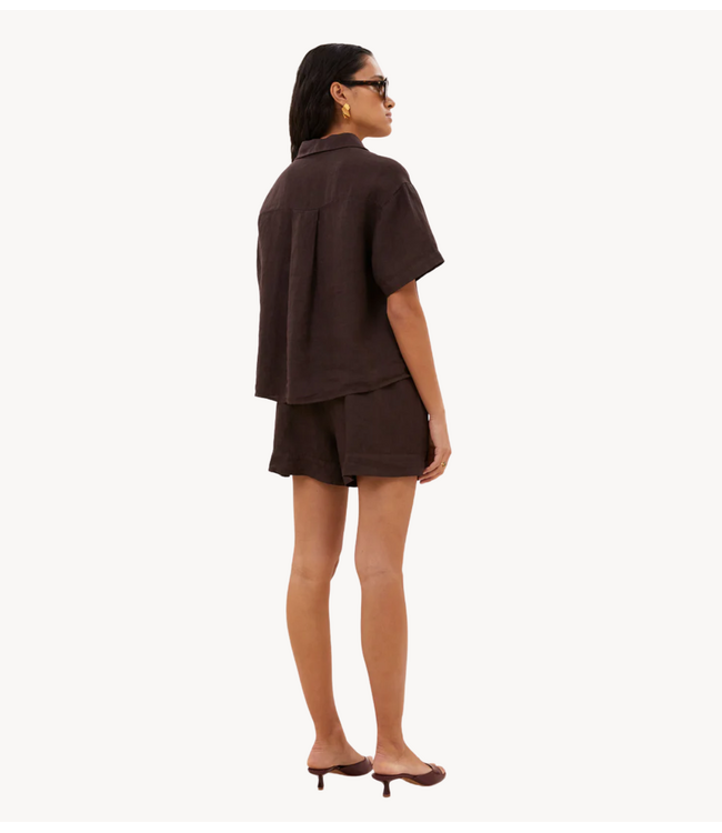 BY-BAR Blouse mara linen blouse espresso