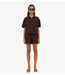 BY-BAR Broek lio linen shorts espresso