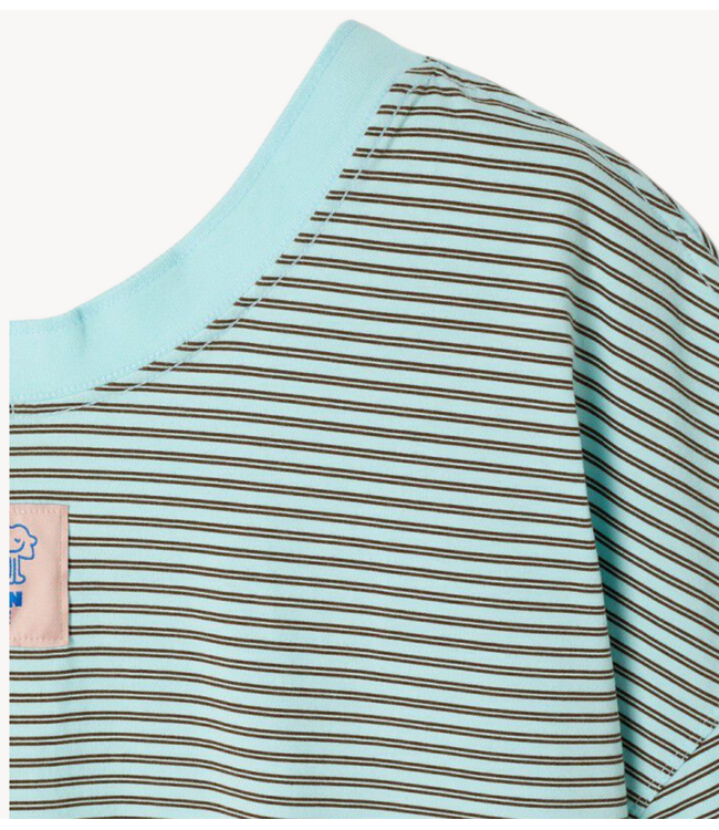 American Vintage T-shirt GIXY RAYURES CIEL