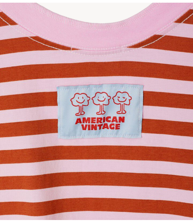 American Vintage T-Shirt GIXY RAYURES BONBON