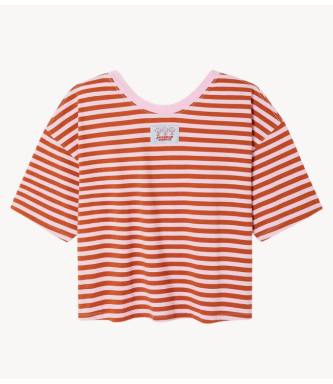 American Vintage T-Shirt GIXY RAYURES BONBON