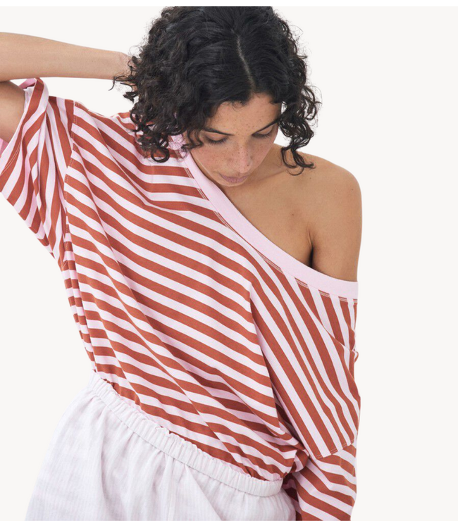American Vintage T-Shirt GIXY RAYURES BONBON