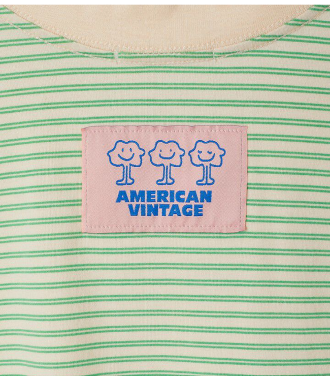 American Vintage T-Shirt GIXY RAYURES ABSINTHE