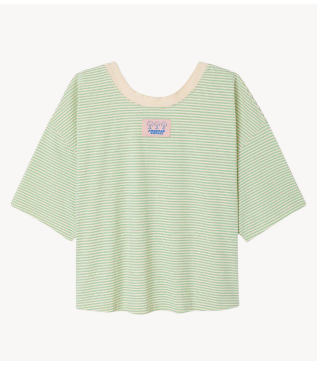 American Vintage T-Shirt GIXY RAYURES ABSINTHE