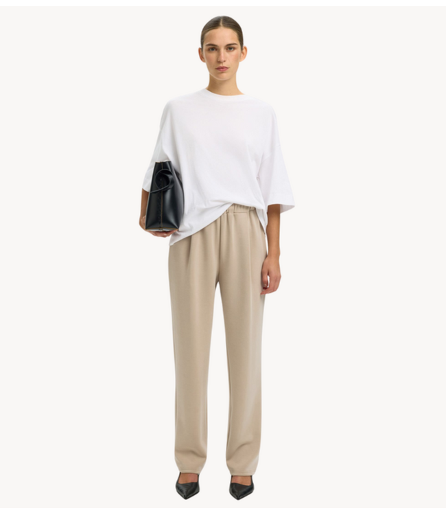Selected Broek SLWTENNY HW PANT NOOS Pure Cashmere
