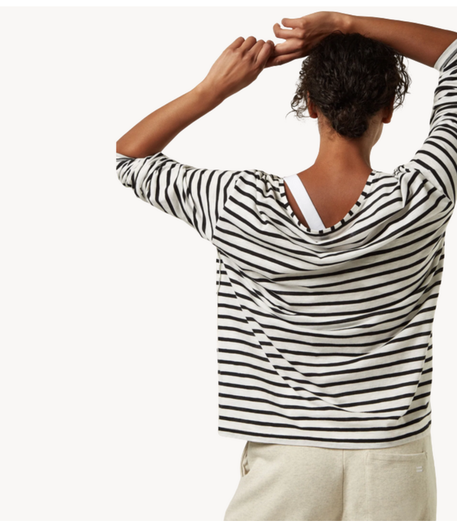 10DAYS Top The longsleeve stripe white, black 10DAYS365