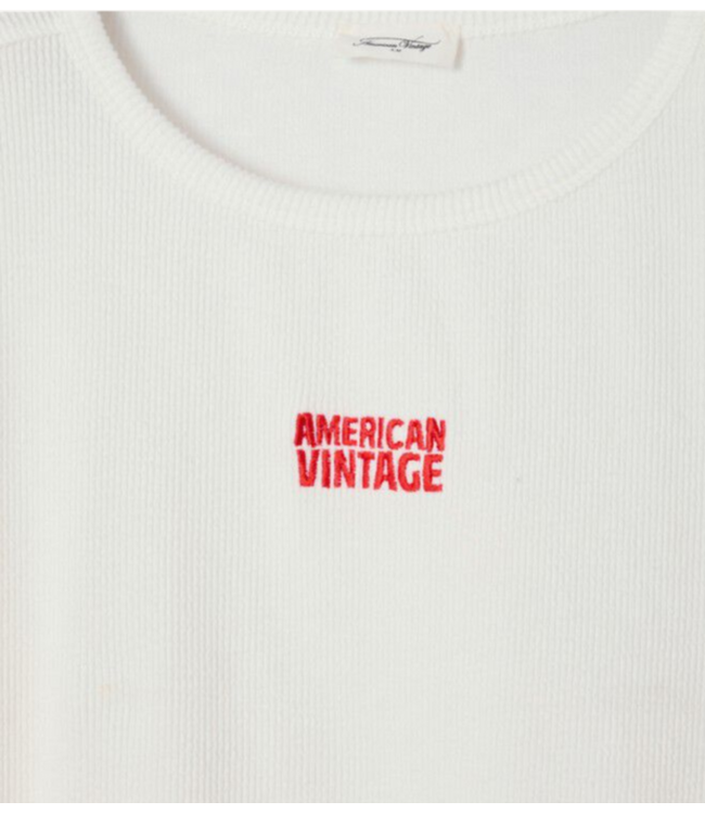 American Vintage T-shirt long YRUKI blanc