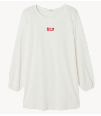 American Vintage T-shirt long YRUKI blanc