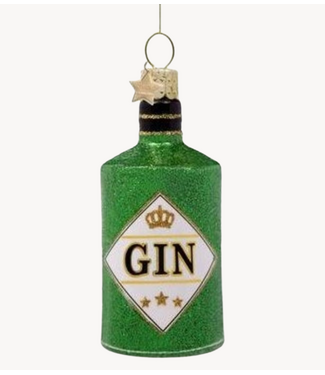 Vondels Ornament glass green glitter gin bottle