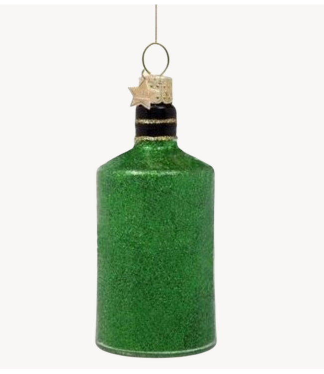 Vondels Ornament glass green glitter gin bottle