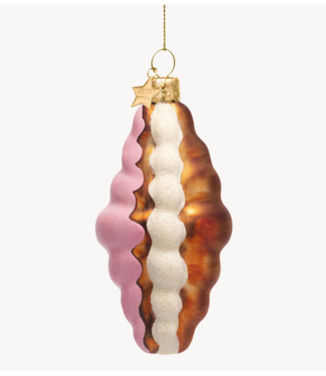 Vondels Ornament glass croissant w/pudding H9cm