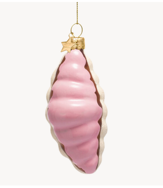 Vondels Ornament glass croissant w/pudding H9cm
