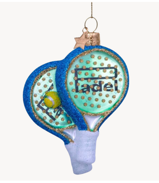 Vondels Ornament glass green padel  racket H9.5cm