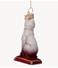 Vondels Ornament glass siamese cat w/red cushion