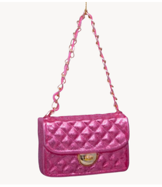 Vondels Ornament glass orange pink allover glitter fashion bag H5.5c