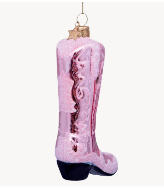 Vondels Ornament glass skin pink cowboy boot H12cm