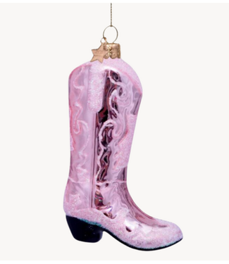 Vondels Ornament glass skin pink cowboy boot H12cm