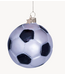 Vondels Ornament glass white/black glitter football H7cm