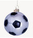 Vondels Ornament glass white/black glitter football H7cm
