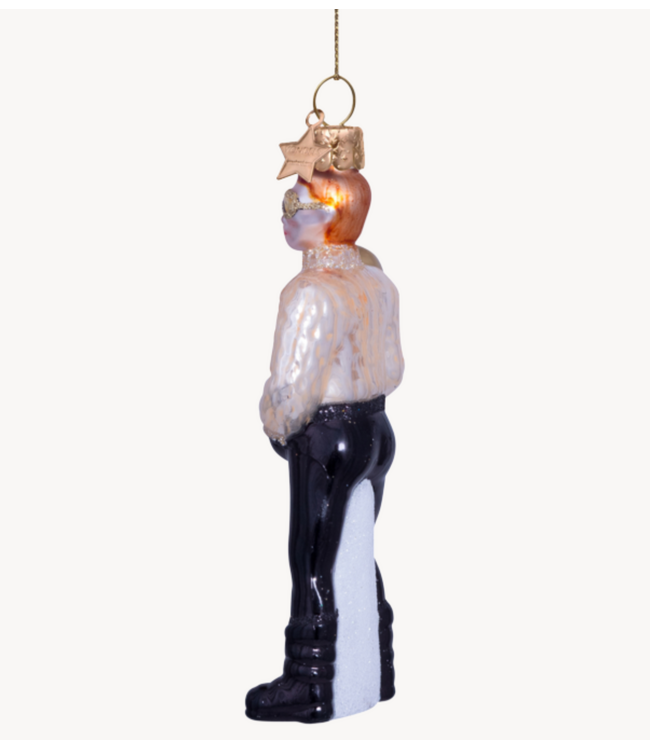 Vondels Ornament glass champagne ski boy H12.5cm