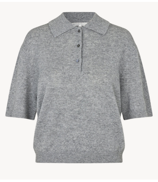 Second Female T-shirt  Longo SS Knit Collar Mid Grey Melange
