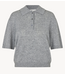 Second Female T-shirt  Longo SS Knit Collar Mid Grey Melange