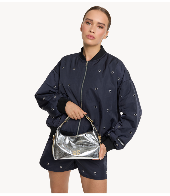 Alix The Label Tas ladies woven silver bag silver