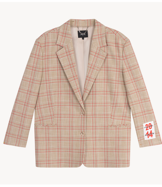 Alix The Label Blazer ladies woven oversized check blazer sand